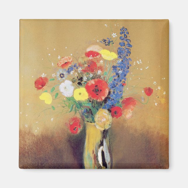 Wild flowers in a Long-necked Vase, c.1912 Magnet (Front)
