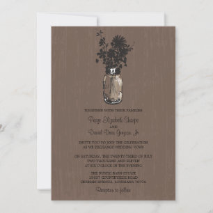 Wild flowers & Mason Jar Wedding Invitations