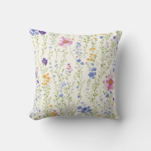 Wild flowers Pattern Throw Pillow
