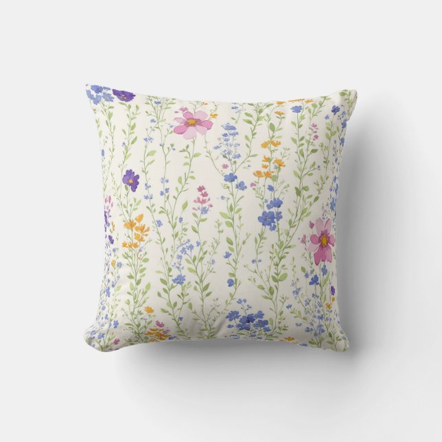 Wild flowers Pattern  Throw Pillow (Front)