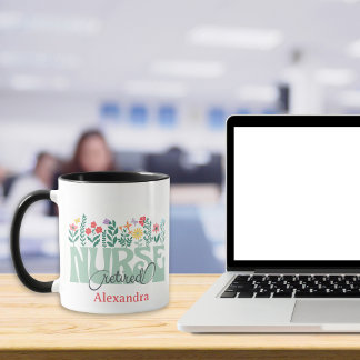 Wild Flowers Personalized Retired Nurse Mug