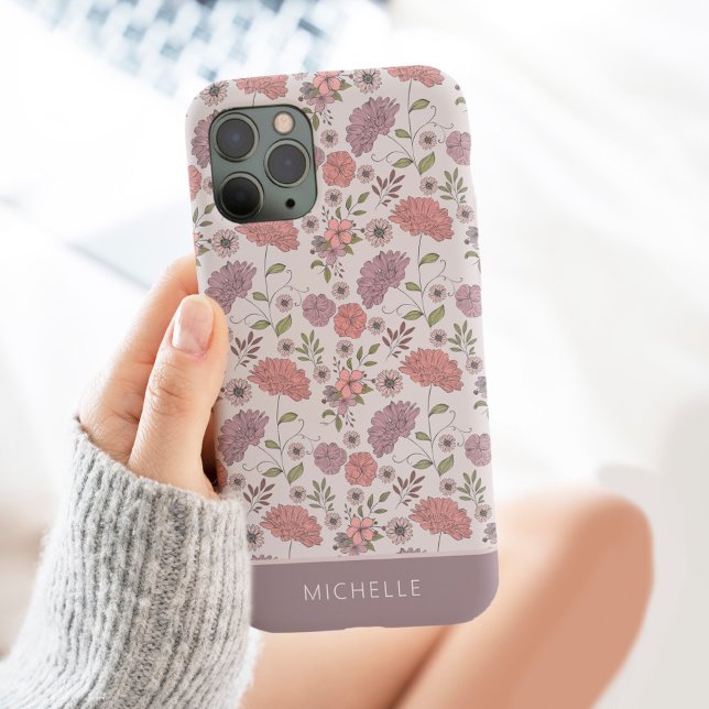  Wild Flowers Personalized with Name Floral  Case-Mate iPhone Case (Creator Uploaded)