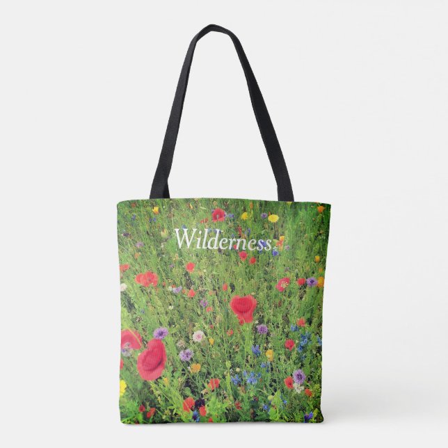 Wild flowers Photo  Custom All-Over-Print Tote Bag (Back)