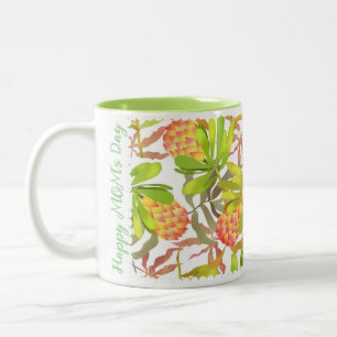 Wild Flowers Protea White Two-Tone Coffee Mug