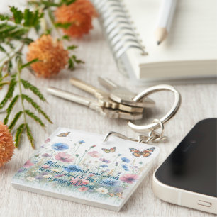 Wild Flowers & Quote Keychain
