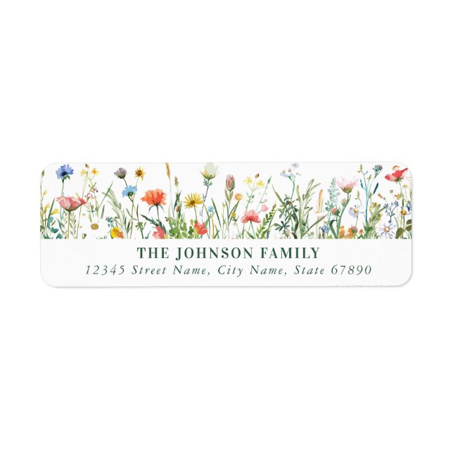 Wild Flowers Return Address Labels (Front)