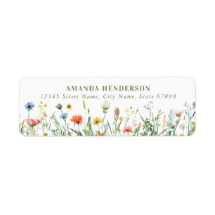 Wild Flowers Return Address Labels