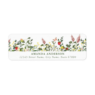 Wild Flowers Return Address Labels