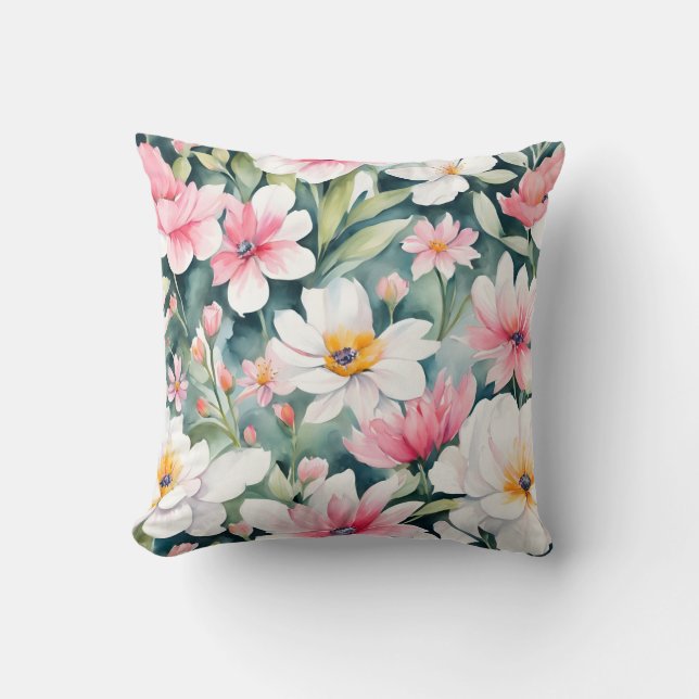 Wild flowers  throw pillow (Front)