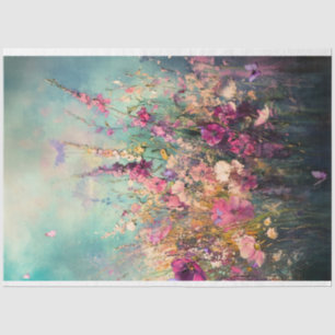 Wild Flowers, Vibrant Abstract Landscape Tissue Paper