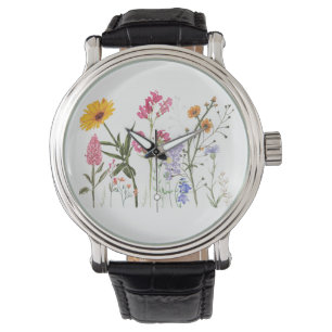 Wild Flowers , Vintage Botanical  , Pastel Floral  Watch