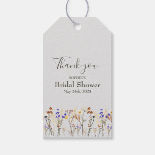 Wild flowers Wedding Bridal Shower Favour Gift Tag