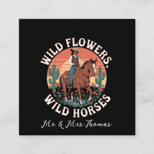 Wild Flowers & Wild Horses A Stunning Tribute Square Business Card