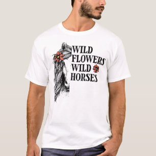 Wild Flowers Wild Horses Cute Horse Women's T-Shirt