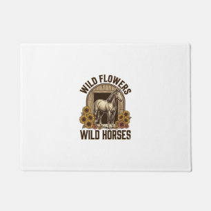 Wild Flowers Wild Horses Vintage Western Shirt Des Doormat