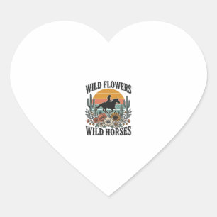 Wild Flowers Wild Horses Western Floral Shirt Desi Heart Sticker
