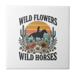 Wild Flowers Wild Horses Western Floral Shirt Desi Tile