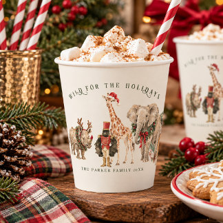 Wild for the Holidays Safari Family Christmas Paper Cups