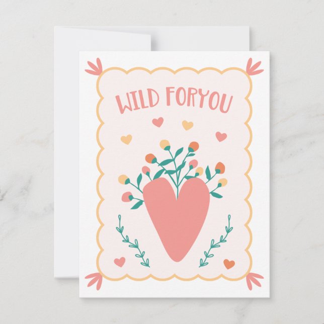 "Wild For You" Valentine's Day Card (Front)