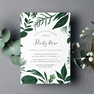 Wild Forest   Botanical Bridal Shower Invitation