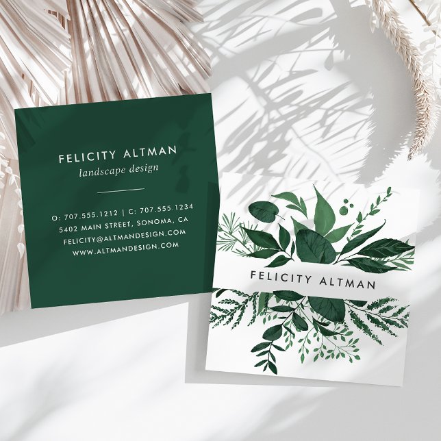 Wild Forest | Botanical Square Business Card (Creator Uploaded)