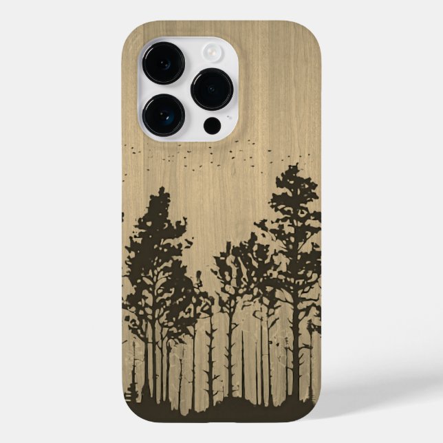 Wild forest - Engraved wood - Wooden Case-Mate iPhone Case (Back)