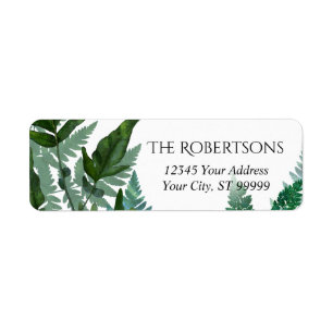 Wild Forest Fern Leaf Wedding   Return Address