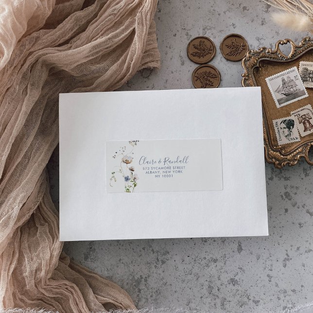 Wild Forest Floral RSVP Address  Label (Creator Uploaded)