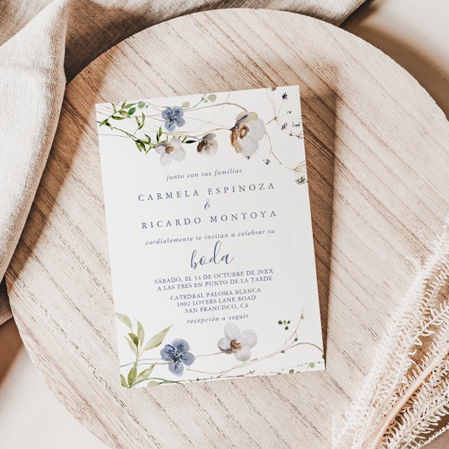 Wild Forest Floral Spanish Wedding  Invitation (Creator Uploaded)
