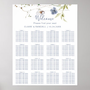 Wild Forest Floral Wedding Seating Chart