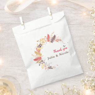 Wild Forest Flowers Fern Mushrooms Foliage Wedding Favour Bag