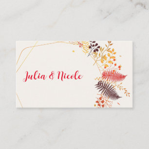 Wild Forest Flowers Fern Mushrooms Foliage Wedding Place Card