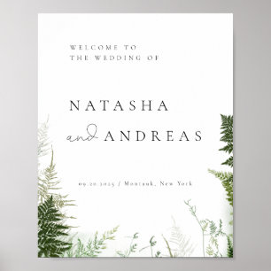 Wild Forest Foliage Wedding Welcome Poster