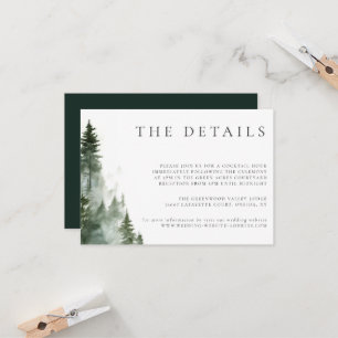 Wild Forest Pine Trees Mariage Détails Carte