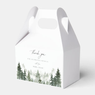 Wild Forest Pines Wedding Thank You Favor Box
