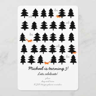 wild forest rows on white background invitation
