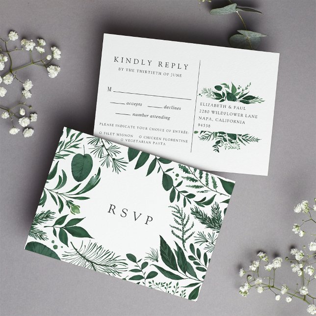 Wild Forest RSVP Postcard with Meal Choice (Creator Uploaded)
