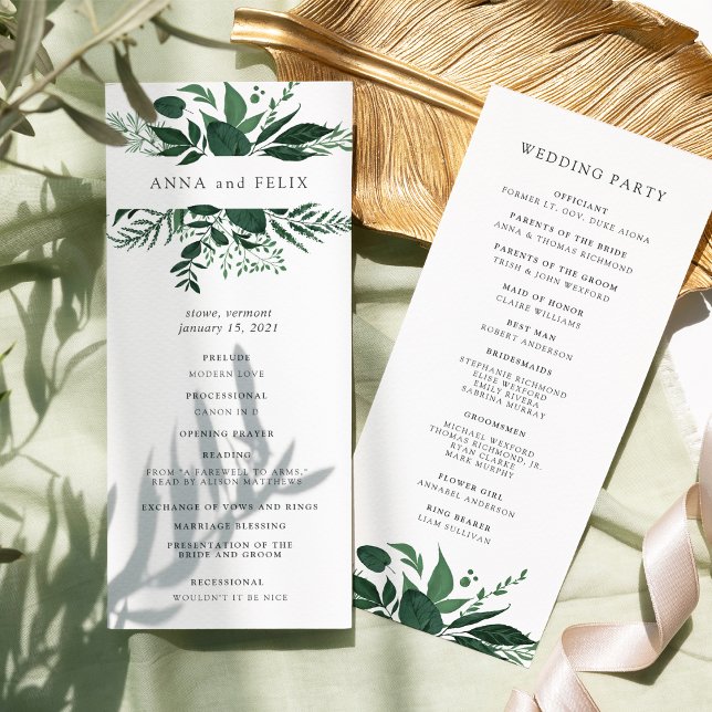 Wild Forest Wedding Ceremony Program (Creator Uploaded)