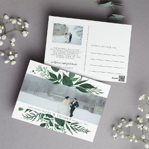 Wild Forest   Wedding Photo Thank You Postcard