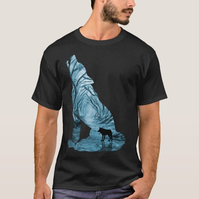 Wild Forest Wolf - Turquoise T-Shirt (Front)