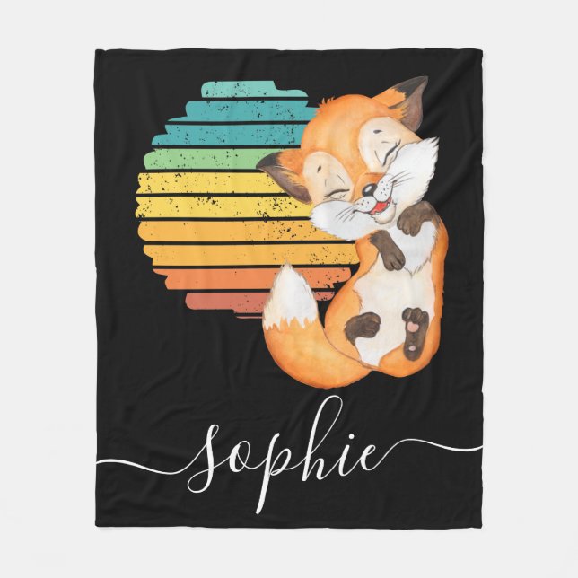 Wild Forrest Animals baby  Fleece Blanket (Front)