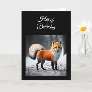 Wild Fox Personalize Birthday Folded Greeting Card