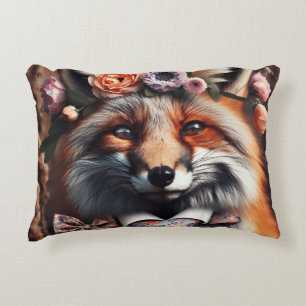 Wild fox wearing a tie cute pillow