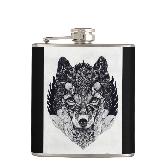 Wild Fox-Wolf Flask (Front)