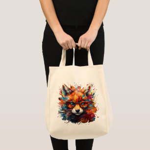 Wild Free Abstract Pop Fox  Tote Bag