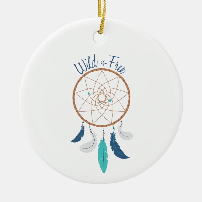 Wild & Free Ceramic Ornament (Front)
