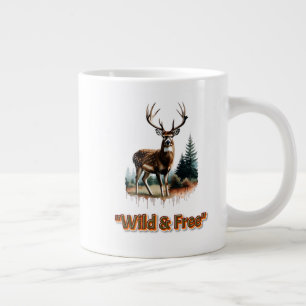 Wild & Free Deer Nature Graphic Large Coffee Mug