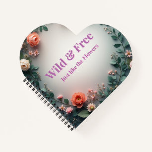  Wild & Free Floral Line Art   Boho Minimal Design Notebook