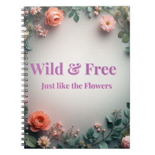  Wild & Free Floral Line Art   Boho Minimal Design Notebook