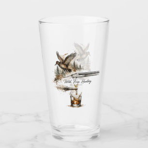 Wild ,Free Hunting Shotgun & Bullet to Bourbon Art Glass